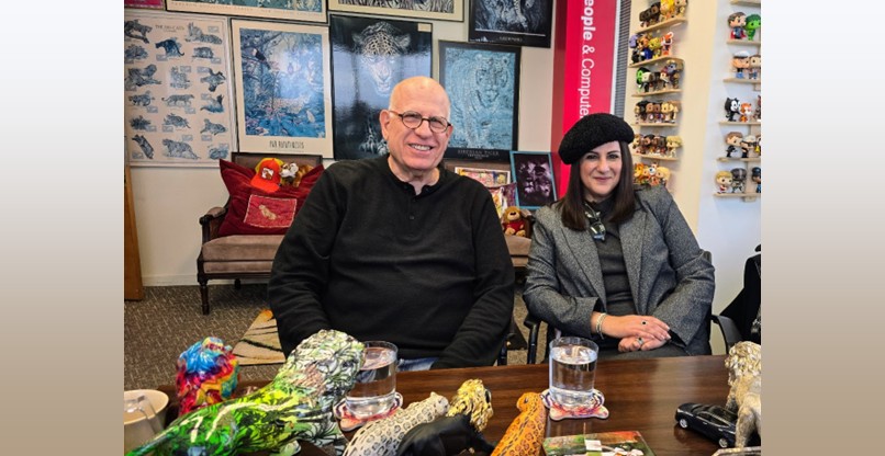 דנה אוחיון ואריה דנון בביקורם במאורה.