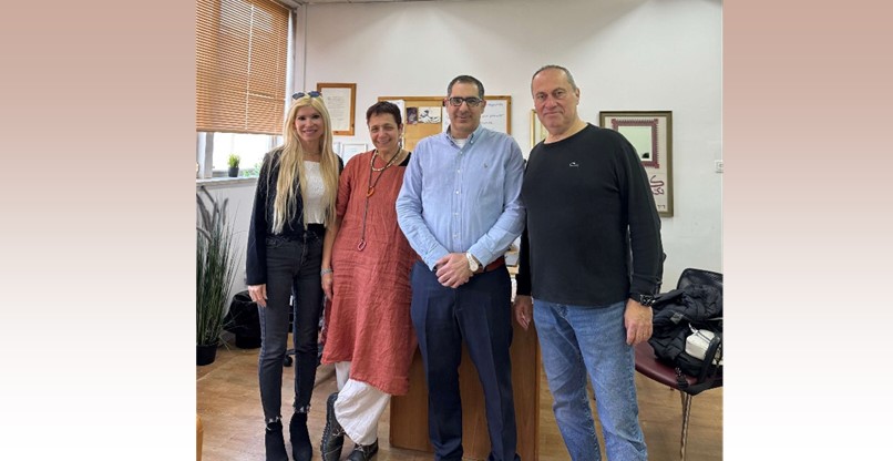 יפית זיגמן, InterSystems; ד"ר מורית בארי, מנכ"לית בית החולים אלי"ן; תני פרנקל, InterSystems; אריה מלמד יקל, Deputy Director General ו-Strategic Planning באלי"ן.