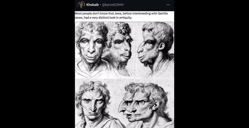 קריקטורה אנטישמית ב-Upscroll.