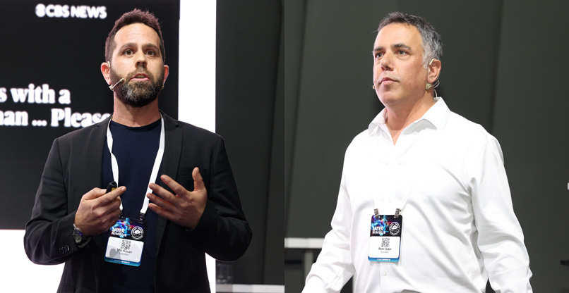 מימין: רון לופו, מנהל חשבון ארגוני, אבטחת דוא"ל, לאזור ישראל ואפריקה בבינת, ועידו חבר, מתחום אבטחת ה-AI והענן בצ'ק פוינט.