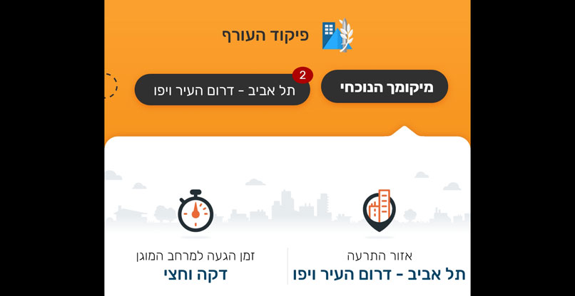 האפליקציה האמיתית של פיקוד העורף.