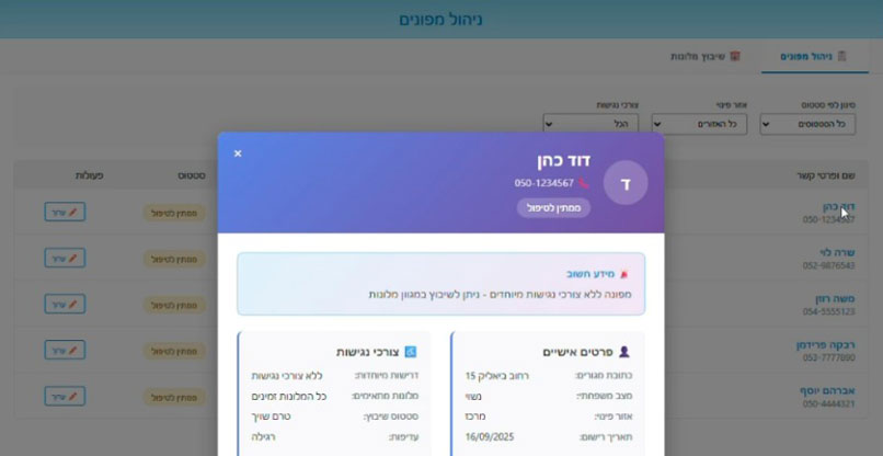 מערכת בקרת המפונים של עיריית רמת גן. צילום: לכידת מסך מערכת בקרת המפונים של עיריית רמת גן.