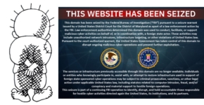 הודעה באתר שלהם שנתפס על ידי ה-FBI. חנדלה.