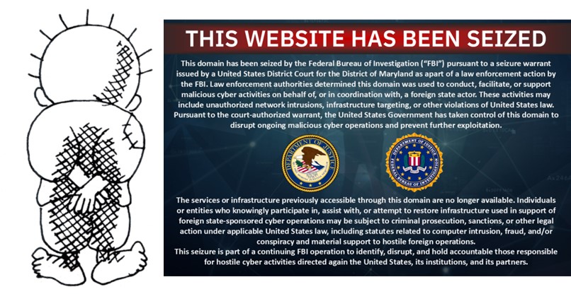 הודעה באתר שלהם שנתפס על ידי ה-FBI. חנדלה.