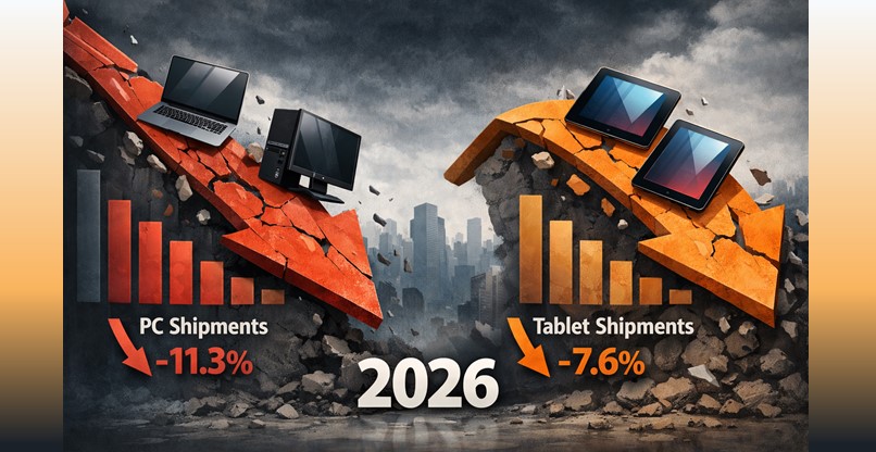 הירידות בהן יגדלו בהרבה יותר מהתחזית הקודמת. מכירות ה-PC והטאבלטים.