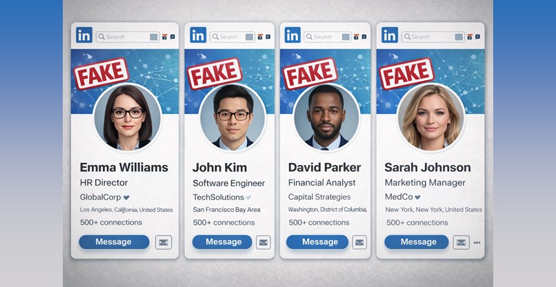 נצרו בקלות. חשבונות לינקדאין מזויפים.