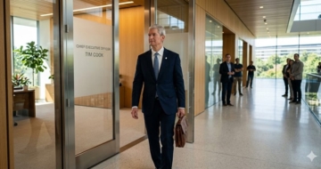 עוזב את תפקידו כמנכ"ל אפל. טים קוק.