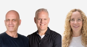 מונו להנהלת קומיט. נועה בן-חיים, סמנכ"לית כספים, עומר פוקס, סמנכ"ל שותפויות, וגיא וינטר, סמנכ"ל לקוחות אסטרטגיים.