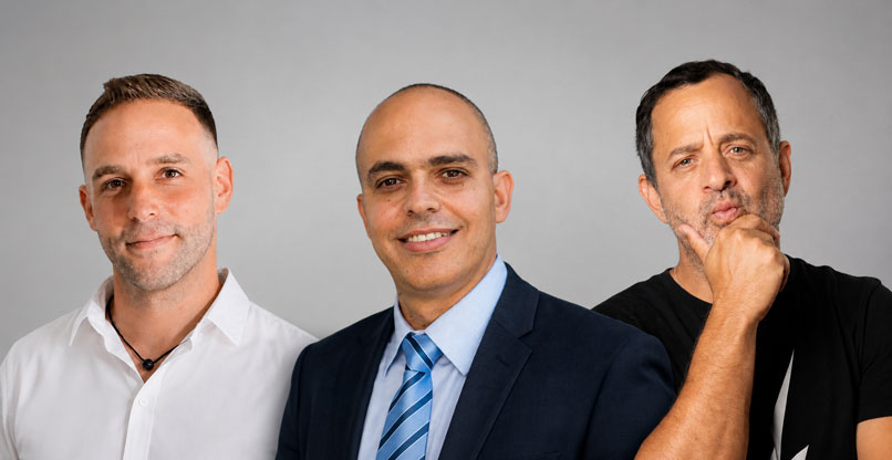 מימין: גולן כספי, עמוס נעים ועופר יקשין, המינויים החדשים בקיז.