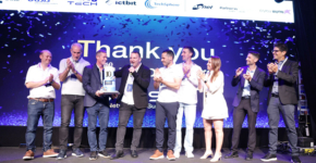 כיתוב: עובדי הסניף הישראלי מריעים לגיא אלכסנדר, שחגג יומולדת עגול.