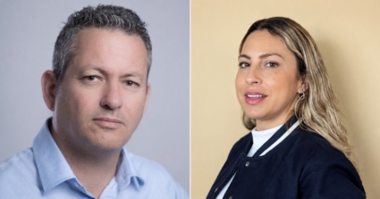 מימין: שולי שיר, מנהלת תוכנית "לוחמים להייטק" מבית עמותת עתידים. משמאל: חיים גרון, מייסד שותף ומנכ"ל אינפיניטי לאבס.