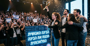 תמונה שבה הבינה המלאכותית ממחישה את הכותרת שהגתה הבינה האנושית.