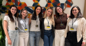 מימין: ורוניקה סנדרוביץ, חוקרת אבטחה בפאלו אלטו; ספיר שניידר, חוקרת סייבר בכירה במיקרוסופט; ליאור פתיחה - חוקרת אבטחהב-XM Cyber; ליאת חיון, סמנכ"לית ניהול מוצר ב-טנאבל; שלי קליין, ראש צוות מחקר אבטחה בטנאבל; דניאלה שלו, חוקרת אבטחה בחברת דרים.