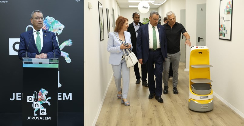 משה ליאון, ראש העיר ירושלים בטקס השקת משרדי וואן בבירה.