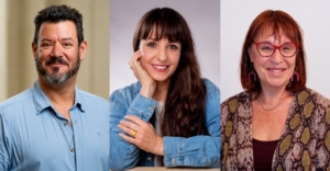 עומדים מאחורי מיזם האדיבות. רינה לוי, ד"ר רותם שפירא מהמרכז האקדמי לוינסקי-וינגייט ואוניברסיטת תל-אביב וד"ר אריק חשין מאוניברסיטת חיפה.