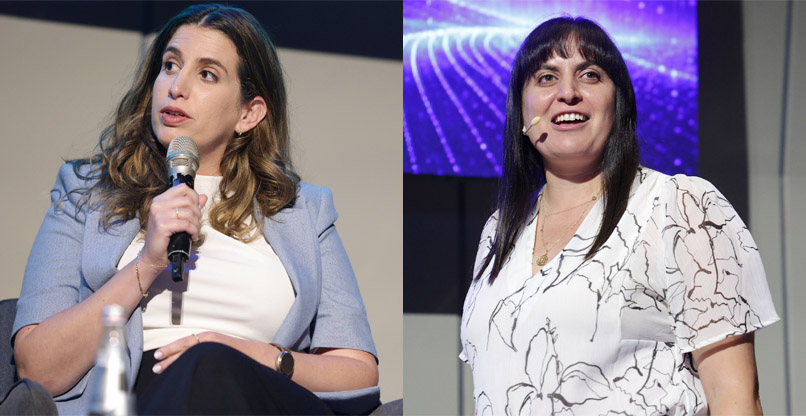 מימין: יסמין שחר, ראשת תחום שותפיות בזעפרן סקיוריטי, והדס ברגמן, מנכ"לית הסניף הישראלי, וסמנכ"לית תפעול עסקי בחברה.
