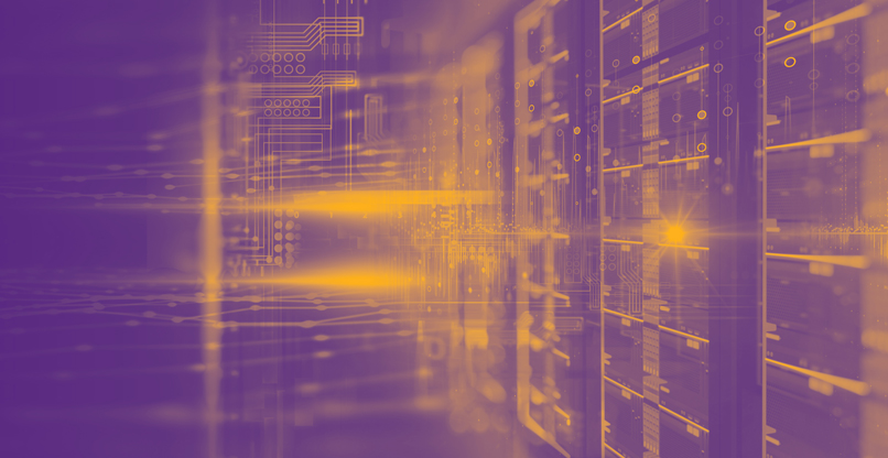 3D illustration banner  of server room in data center full of telecommunication equipment,concept of big data storage and  cloud hosting technology