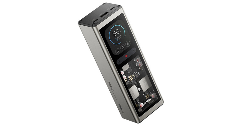עםם תצוגת LCD צבעונית גדולה יחסית. Lenovo 140W Smart Laptop Power Bank. צילום: לנובו עםם תצוגת LCD צבעונית גדולה יחסית. Lenovo 140W Smart Laptop Power Bank.