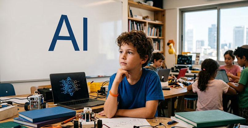 איך ללמד ילדים AI מבלי לפגוע ביכולות האנושיות? צילום: ג'מיני איך ללמד ילדים AI מבלי לפגוע ביכולות האנושיות?