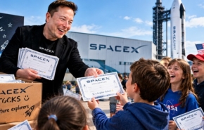 יחלק לילדי ארהב מניות SpaceX. אילון מאסק.